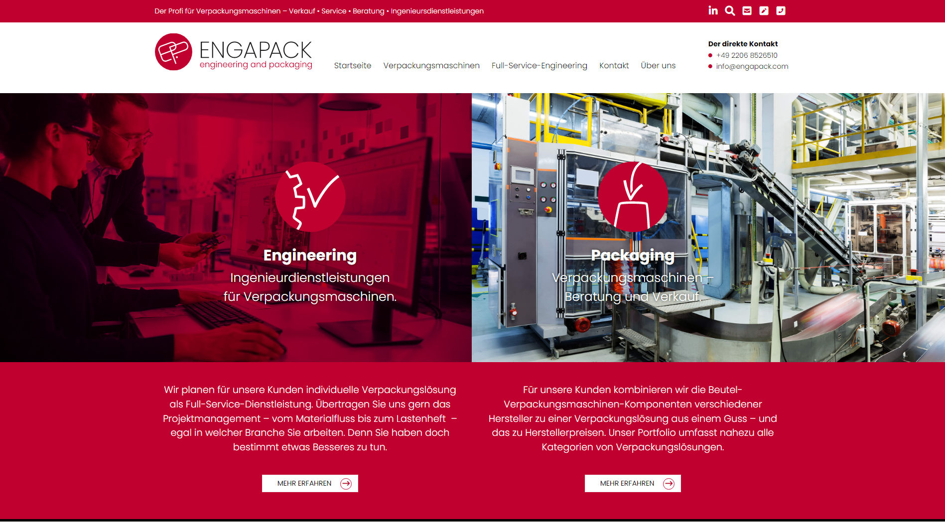 Website Texte Engapack